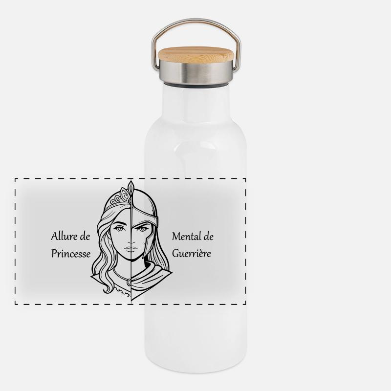 Woman's Princess Look & Warrior Mental Panoramic Thermal Bottle with Bamboo Lid