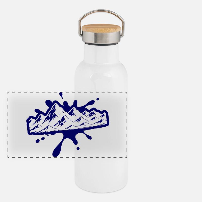 Mountains Blobs Panoramic Thermal Bottle with Bamboo Lid