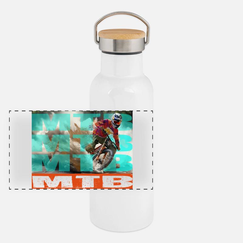 Vélo VTT Gourde isotherme avec bouchon en bambou