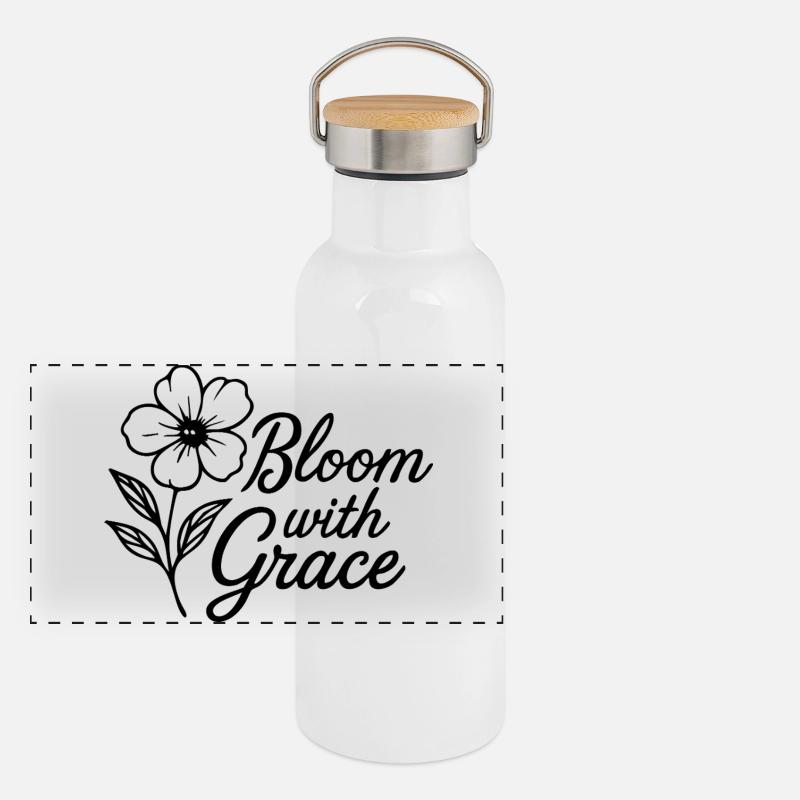 Bloom with Grace Panorama Thermosflasche mit Bambusdeckel
