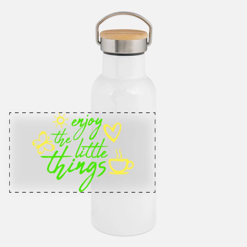 Enjoy The Little Things Gratitude Mindfulness Panoramic Thermal Bottle with Bamboo Lid