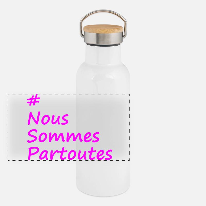 Gourde isotherme avec bouchon en bambou