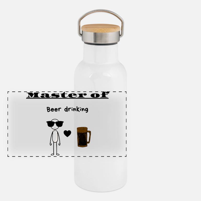 Master of Beer drinking Panoramic Thermal Bottle with Bamboo Lid