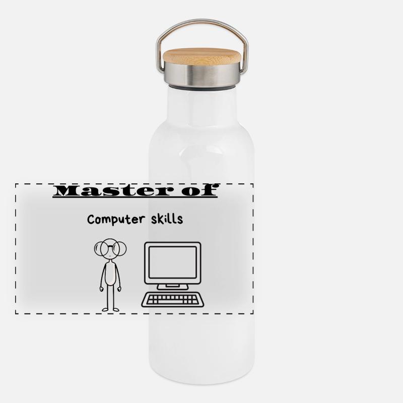 Master en informatique Gourde isotherme avec bouchon en bambou