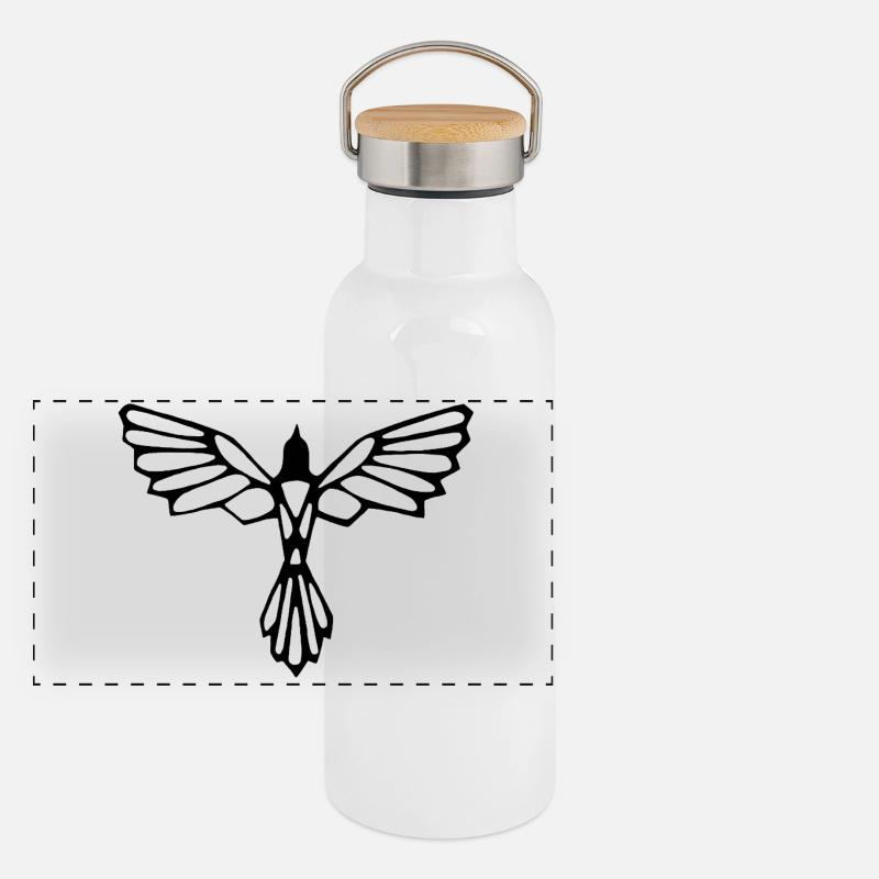Der Flug des Schwarzen Vogels Panorama Thermosflasche mit Bambusdeckel