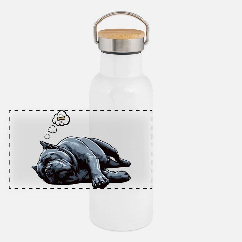 Cane Corso Cane Corsos Corso halter Corso Besitzer Panorama Thermosflasche mit Bambusdeckel