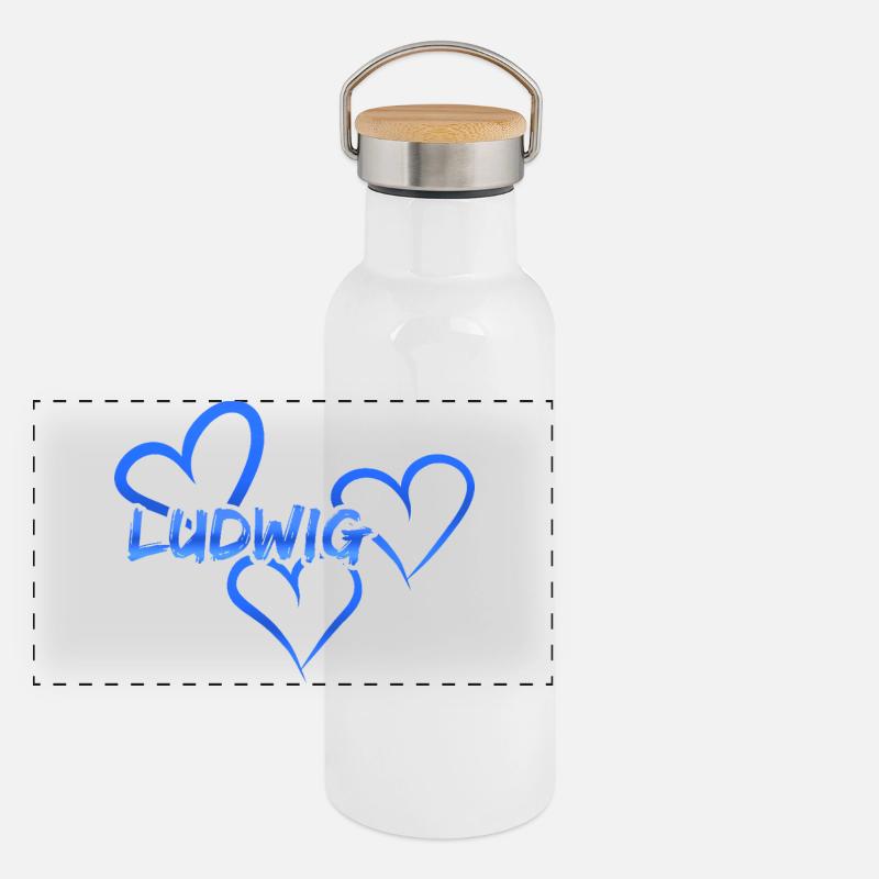 First name Ludwig Panoramic Thermal Bottle with Bamboo Lid