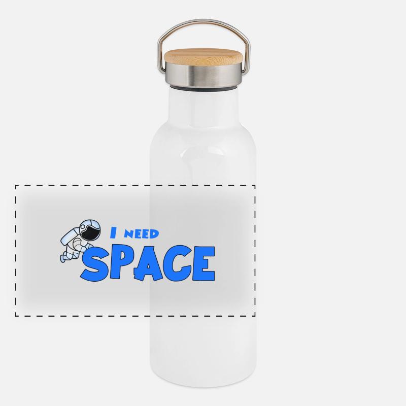 Ich brauche Platz Panorama Thermosflasche mit Bambusdeckel