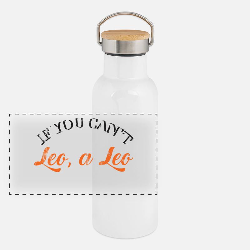 Sternzeichen Löwe / Zodiac Leo Panorama Thermosflasche mit Bambusdeckel