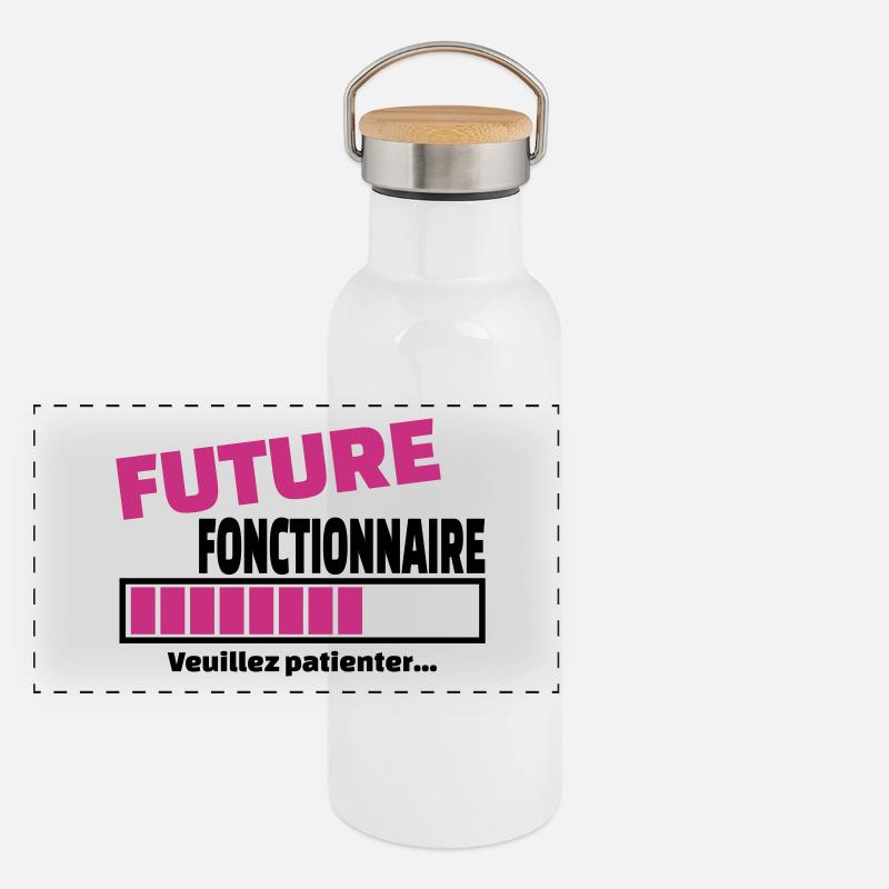 future fonctionnaire Gourde isotherme avec bouchon en bambou