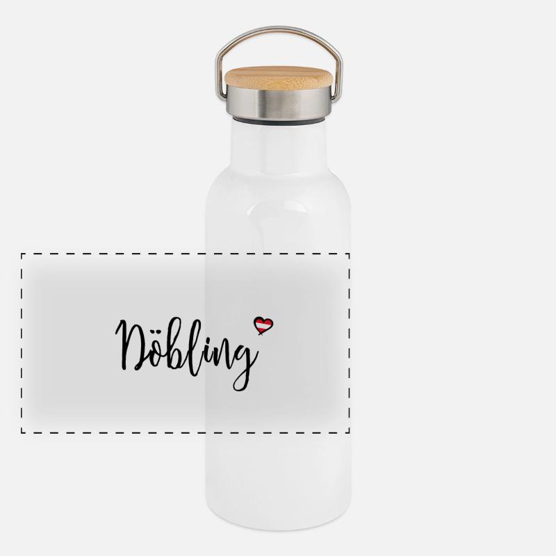 Döbling Bezirk Wien Panorama Thermosflasche mit Bambusdeckel