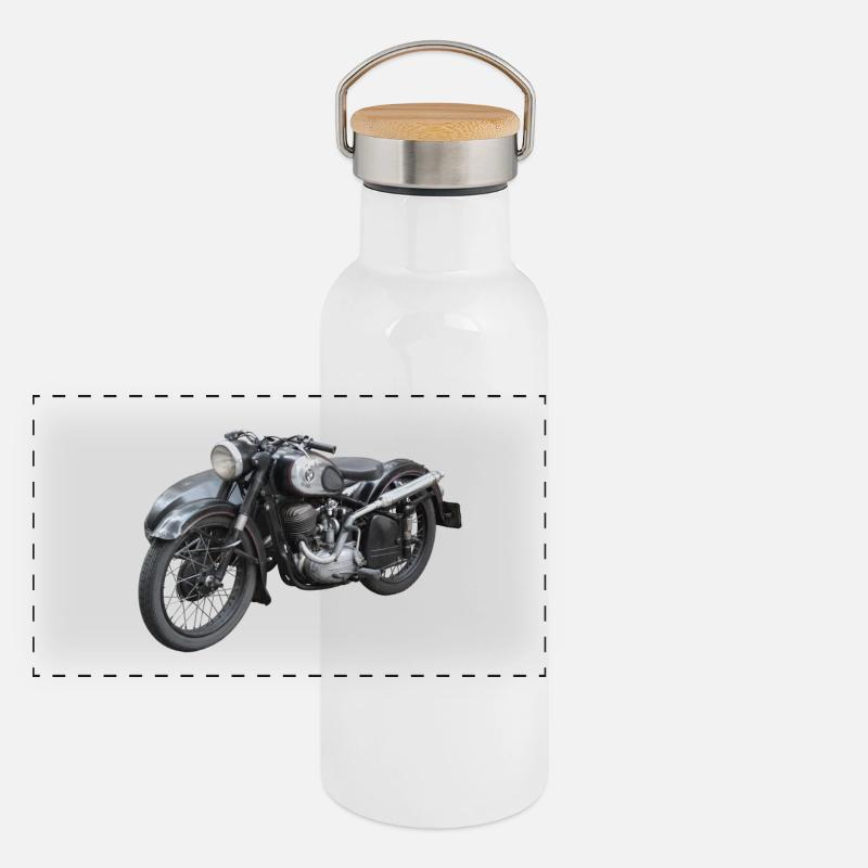 motorcycle Panoramic Thermal Bottle with Bamboo Lid