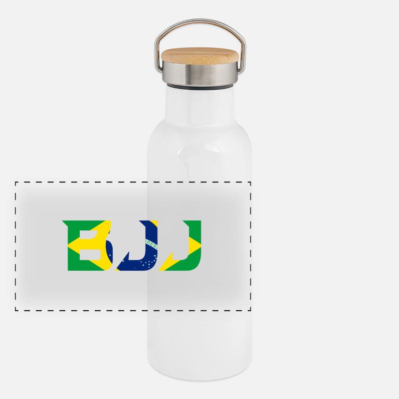 BJJ-Shirt Panorama Thermosflasche mit Bambusdeckel