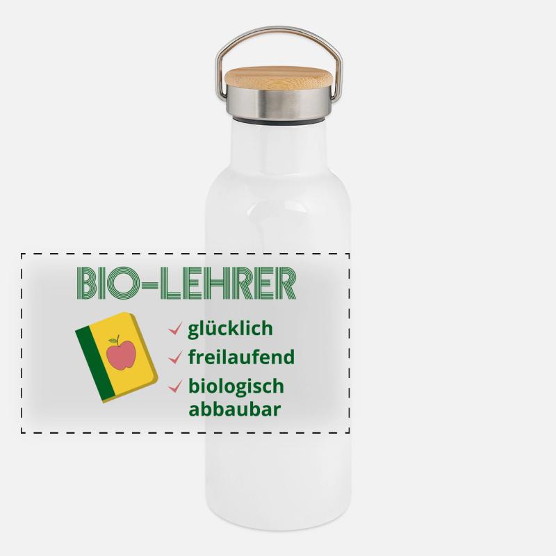 Biolehrer T-Shirt Lehrer Bio Lehrer Panorama Thermosflasche mit Bambusdeckel