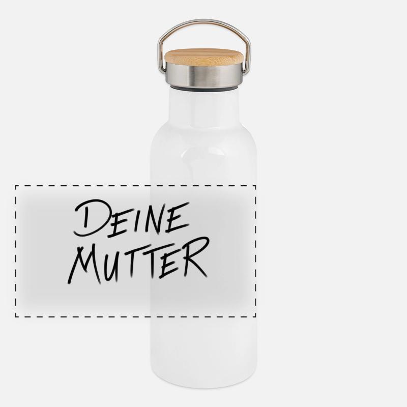 Deine Mutter Panorama Thermosflasche mit Bambusdeckel