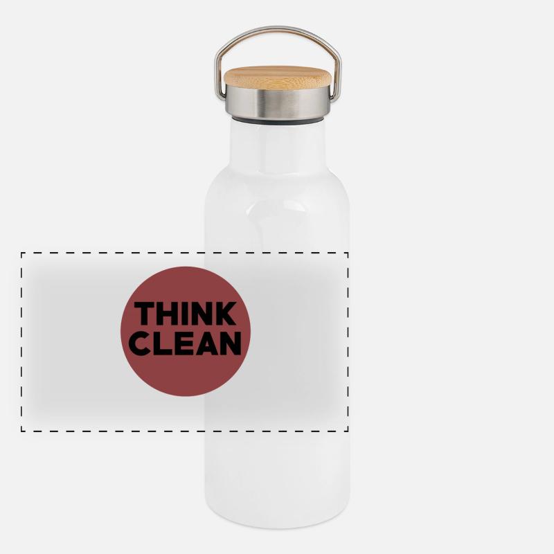 THINK CLEAN Panoramic Thermal Bottle with Bamboo Lid