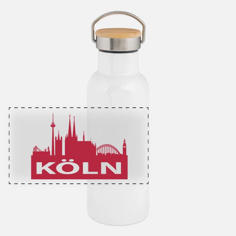 Skyline Cologne - Cathédrale de Cologne Gourde isotherme avec bouchon en bambou