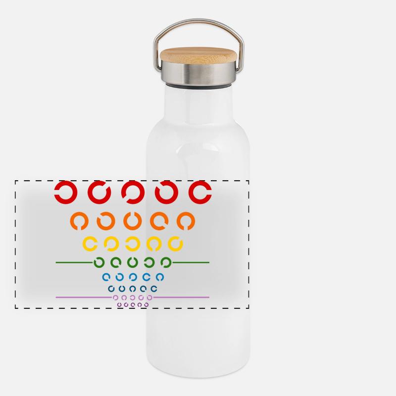 Test de l’œil arc-en-ciel Gourde isotherme avec bouchon en bambou