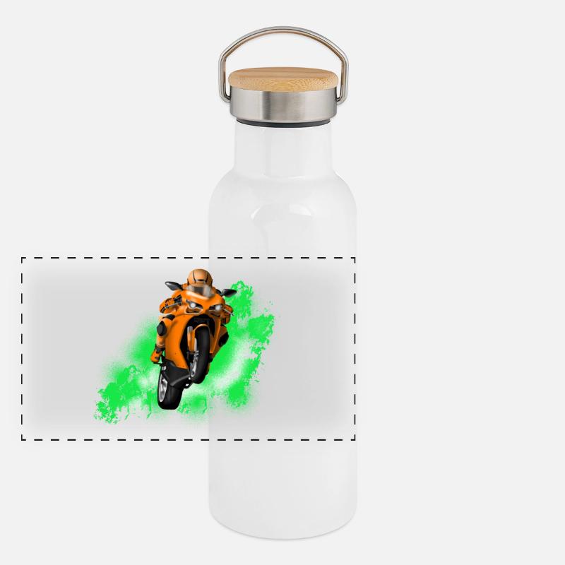 moto Gourde isotherme avec bouchon en bambou