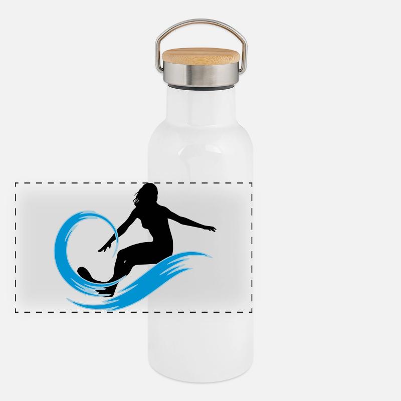 Gourde isotherme avec bouchon en bambou