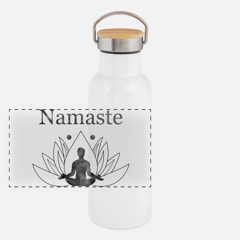 Yoga - Panoramic Thermal Bottle with Bamboo Lid - white