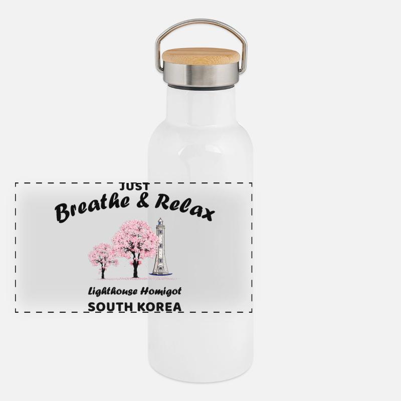 Corée du Sud, Relax, Phare de la péninsule d’Homigot Gourde isotherme avec bouchon en bambou