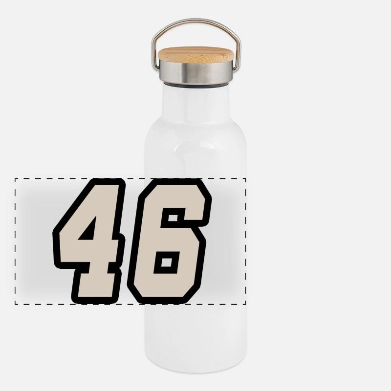 Nummer sechsundvierzig 46 Panorama Thermosflasche mit Bambusdeckel