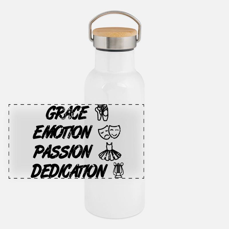 Motivational Ballet Saying Panoramic Thermal Bottle with Bamboo Lid