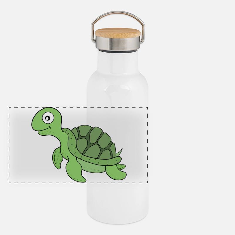 Une tortue amicale Gourde isotherme avec bouchon en bambou