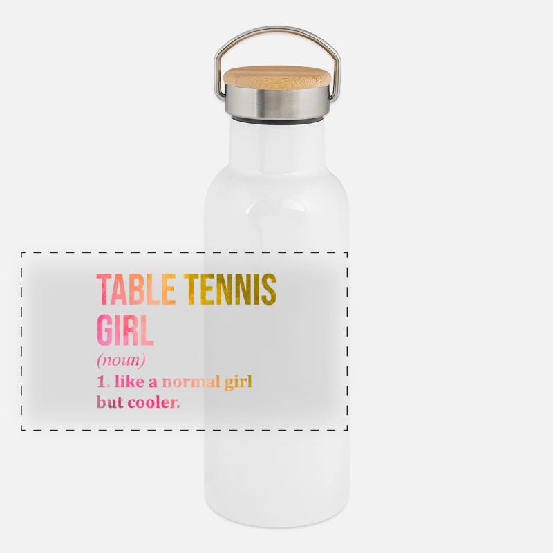 ping-pong Gourde isotherme avec bouchon en bambou