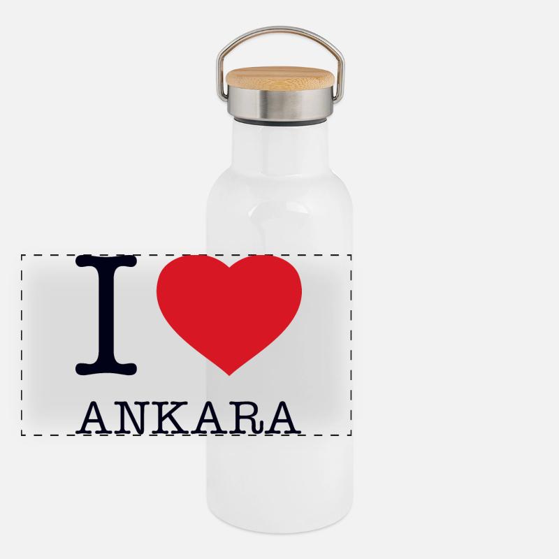 I LOVE ANKARA Panorama Thermosflasche mit Bambusdeckel