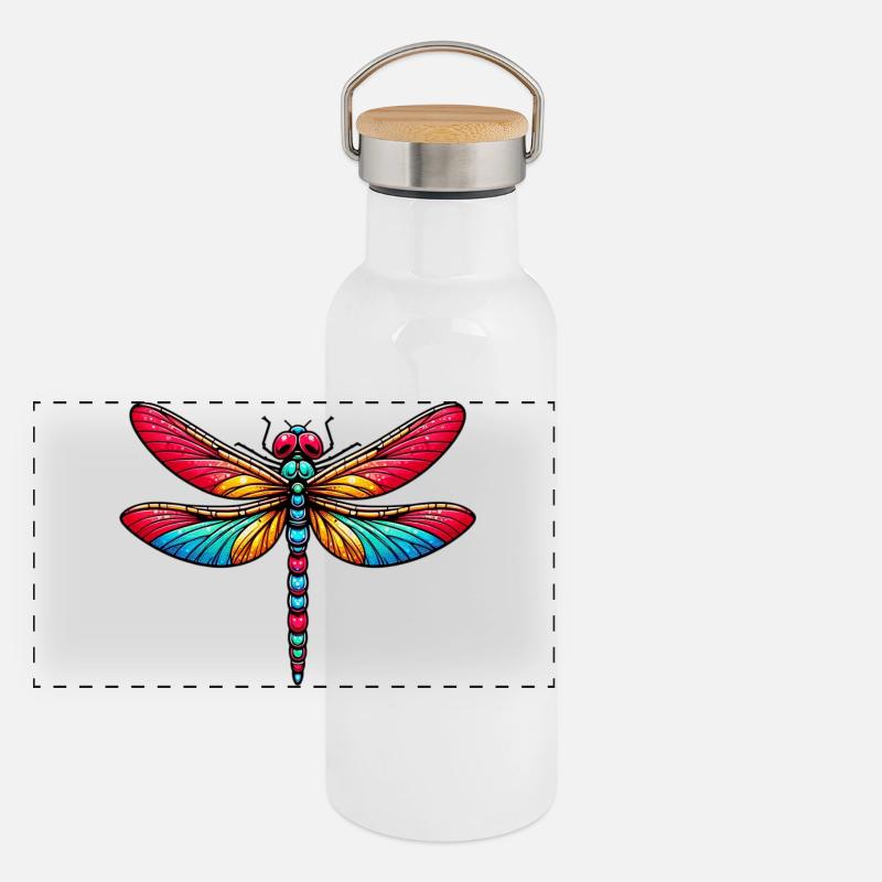 Libellule Gourde isotherme avec bouchon en bambou