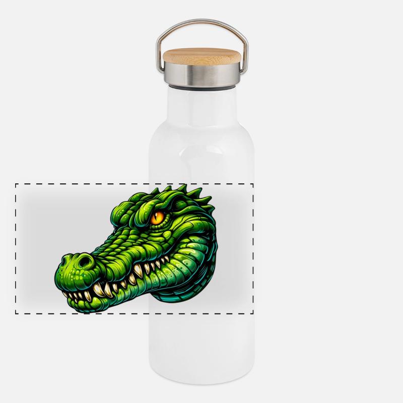 Crocodile Gourde isotherme avec bouchon en bambou