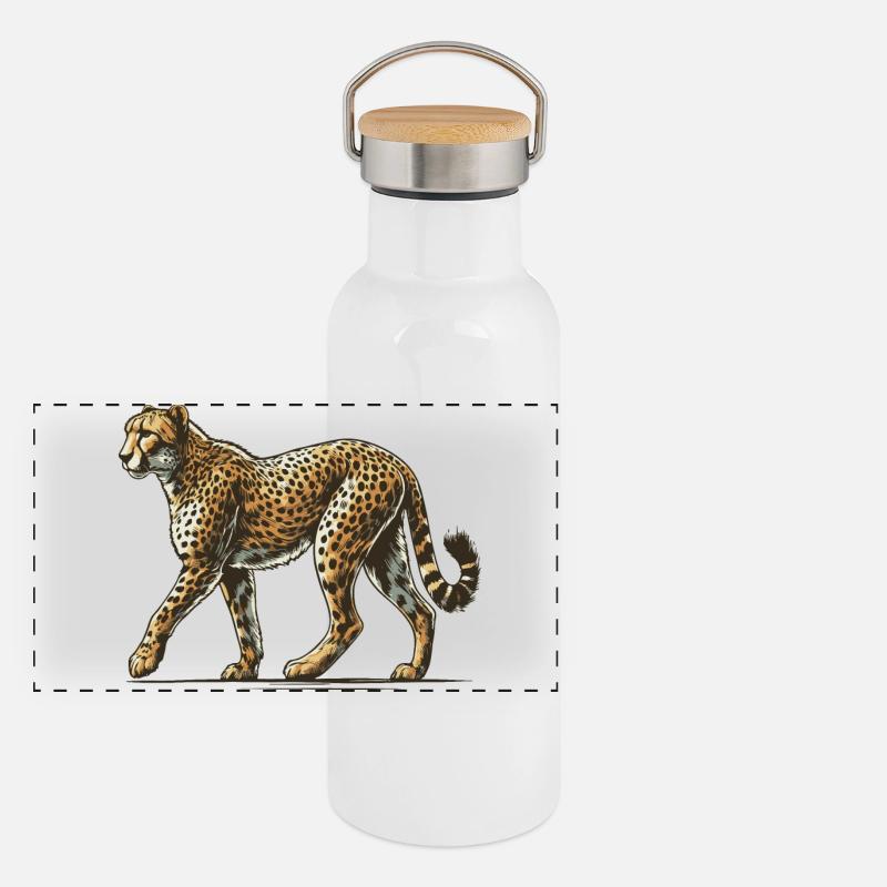 Cheetah Panoramic Thermal Bottle with Bamboo Lid