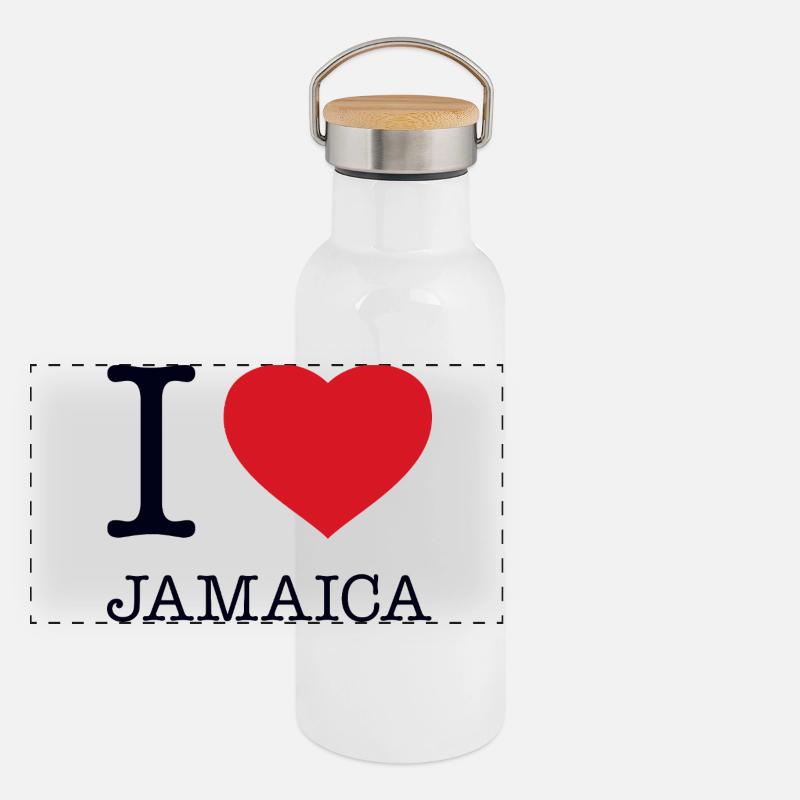 I LOVE JAMAICA Panoramic Thermal Bottle with Bamboo Lid