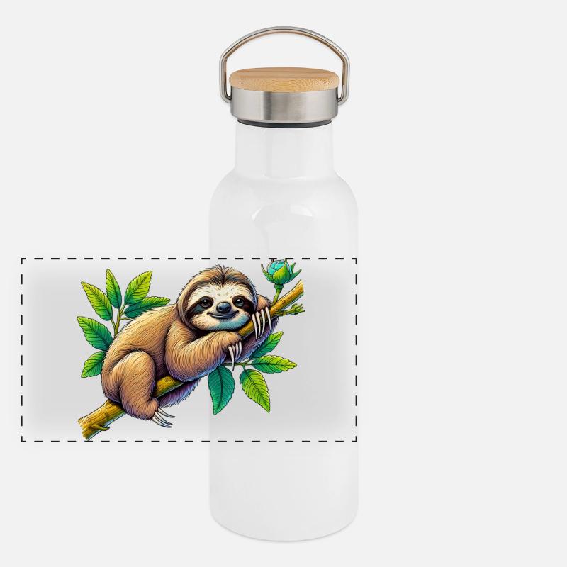 Sloth Panoramic Thermal Bottle with Bamboo Lid