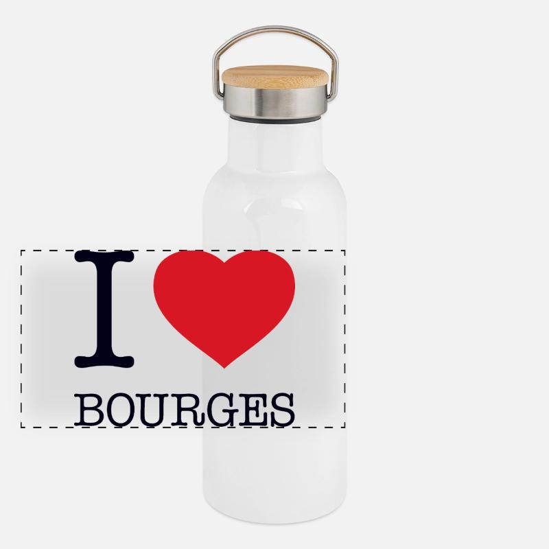 J’ADORE BOURGES Gourde isotherme avec bouchon en bambou