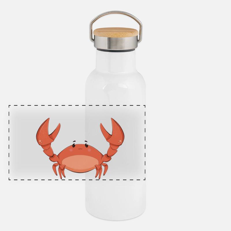 Krebs Panorama Thermosflasche mit Bambusdeckel