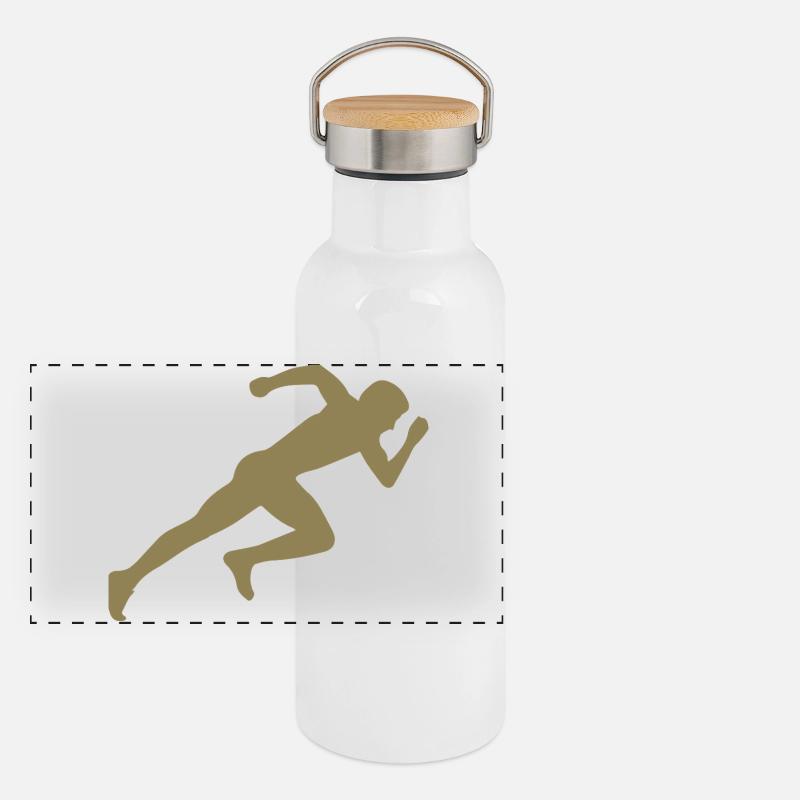 Minimalist Silhouette Sprinter Sprint Panoramic Thermal Bottle with Bamboo Lid
