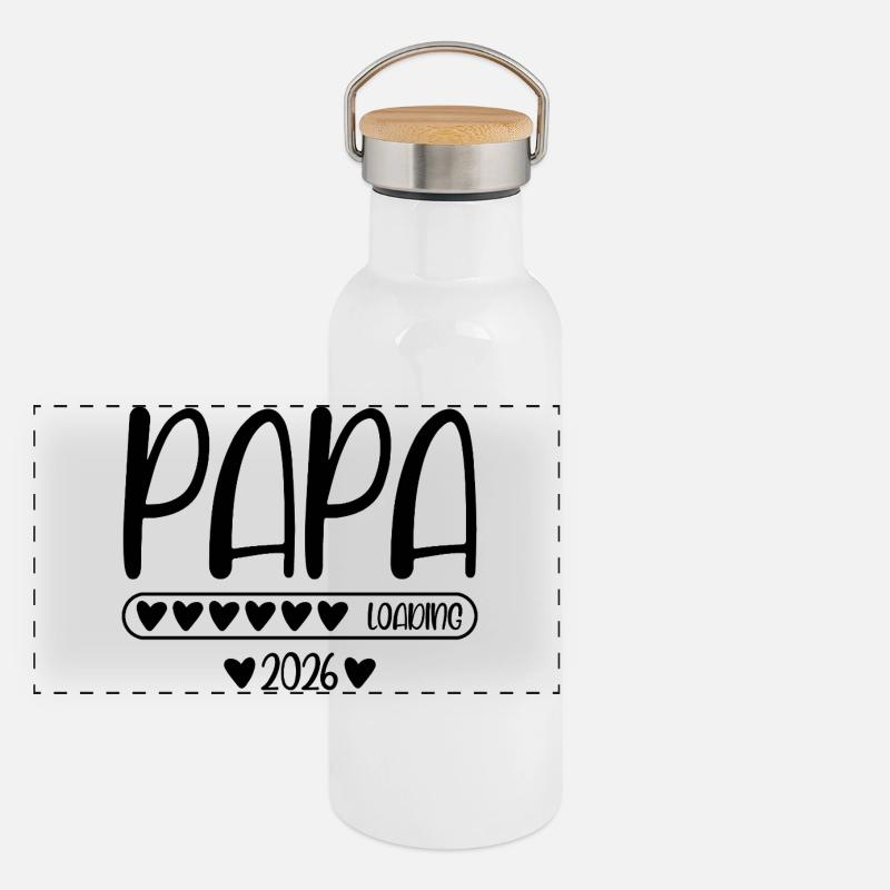 Papa 2026 chargement Gourde isotherme avec bouchon en bambou