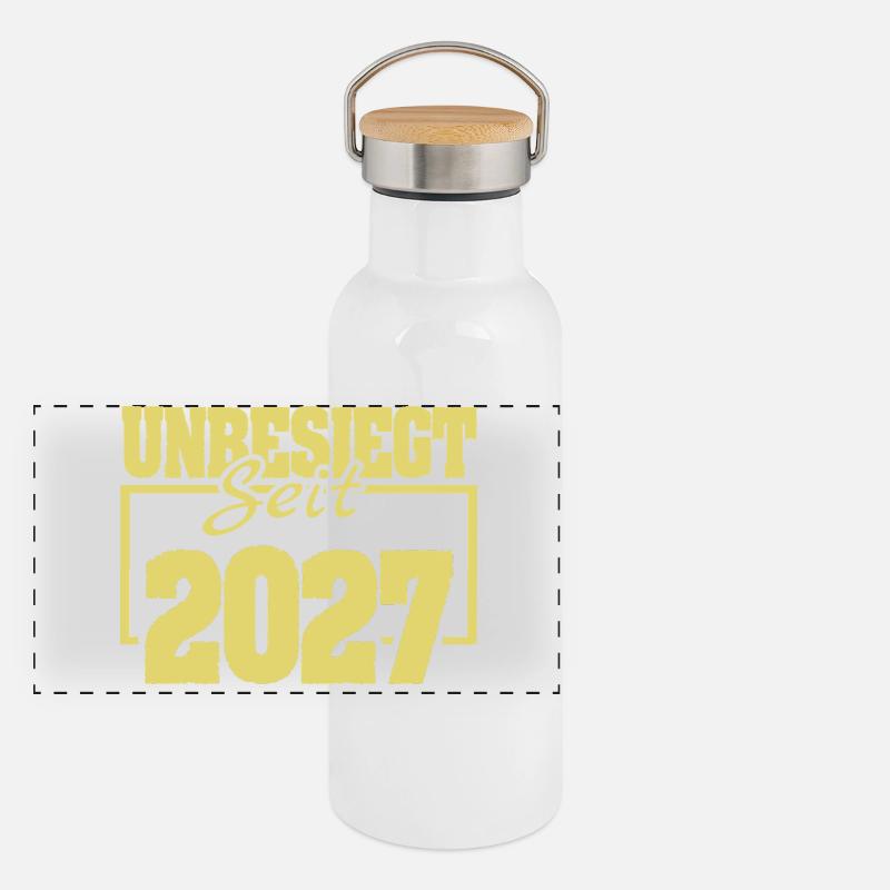 Panorama Thermosflasche mit Bambusdeckel