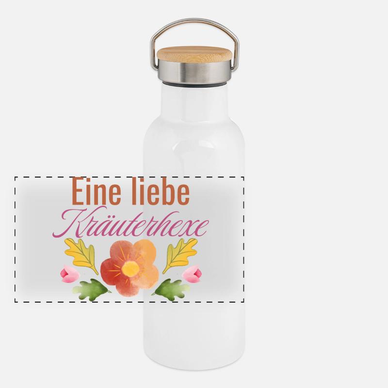 Enchanting herb design Panoramic Thermal Bottle with Bamboo Lid