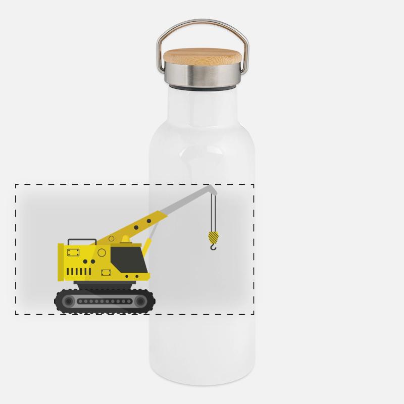 Kranich Panorama Thermosflasche mit Bambusdeckel