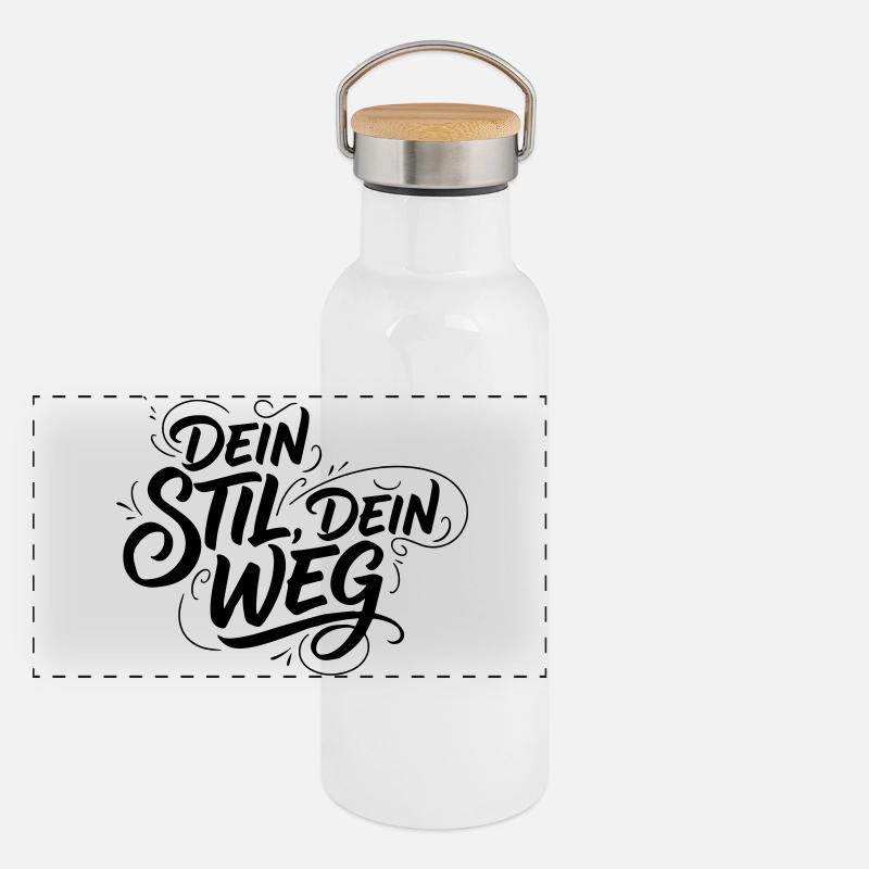 Dein Stil Dein Weg Panorama Thermosflasche mit Bambusdeckel