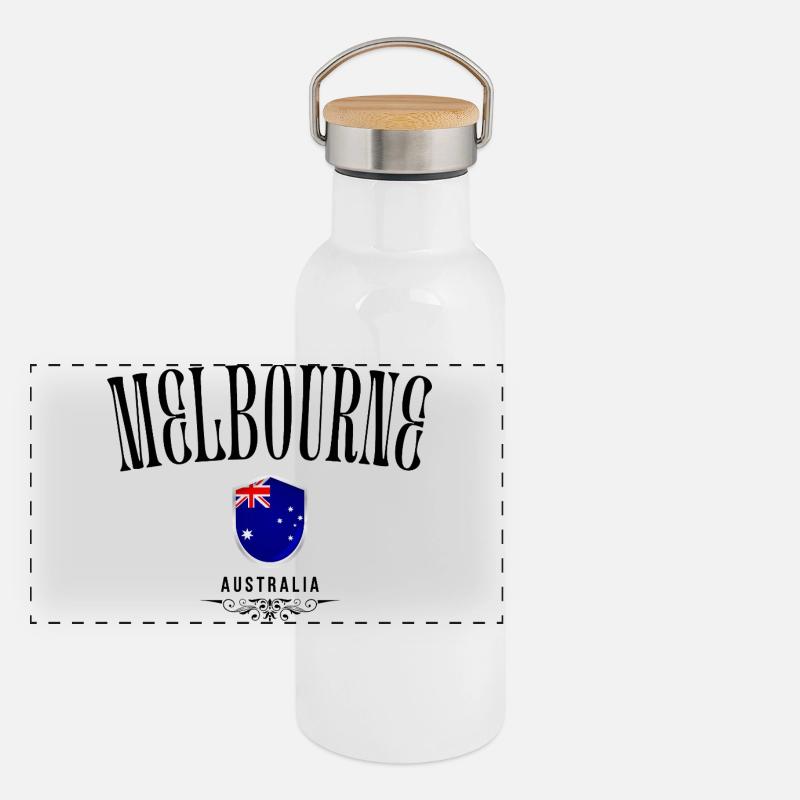 Souvenir Melbourne, Melbourne Australie Gourde isotherme avec bouchon en bambou