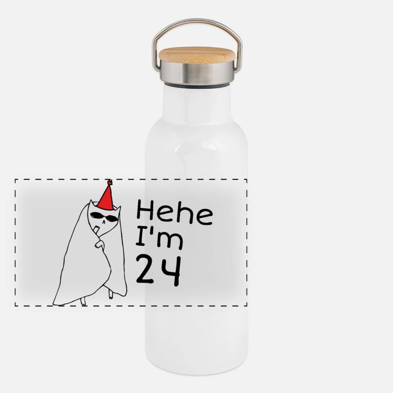 24 Years Anniversary - 24th Anniversary Gift Panoramic Thermal Bottle with Bamboo Lid
