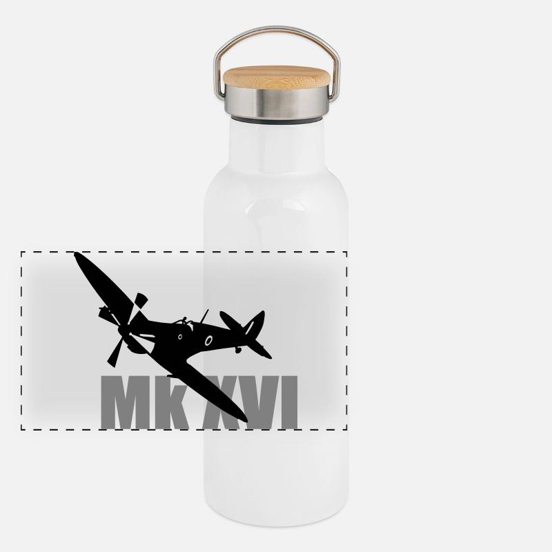Spitfire Mk 16 Panorama Thermosflasche mit Bambusdeckel
