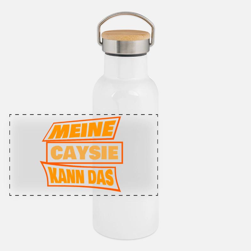 Caysie dans le rôle de Caysie Gourde isotherme avec bouchon en bambou