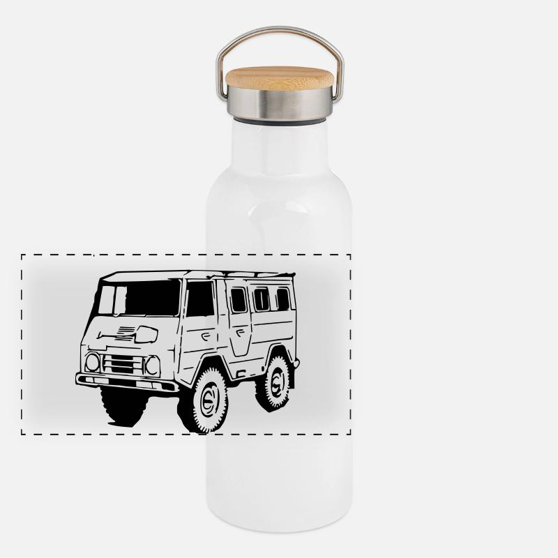 Panorama Thermosflasche mit Bambusdeckel