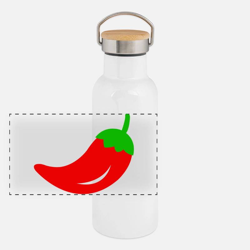 Chili Panorama Thermosflasche mit Bambusdeckel